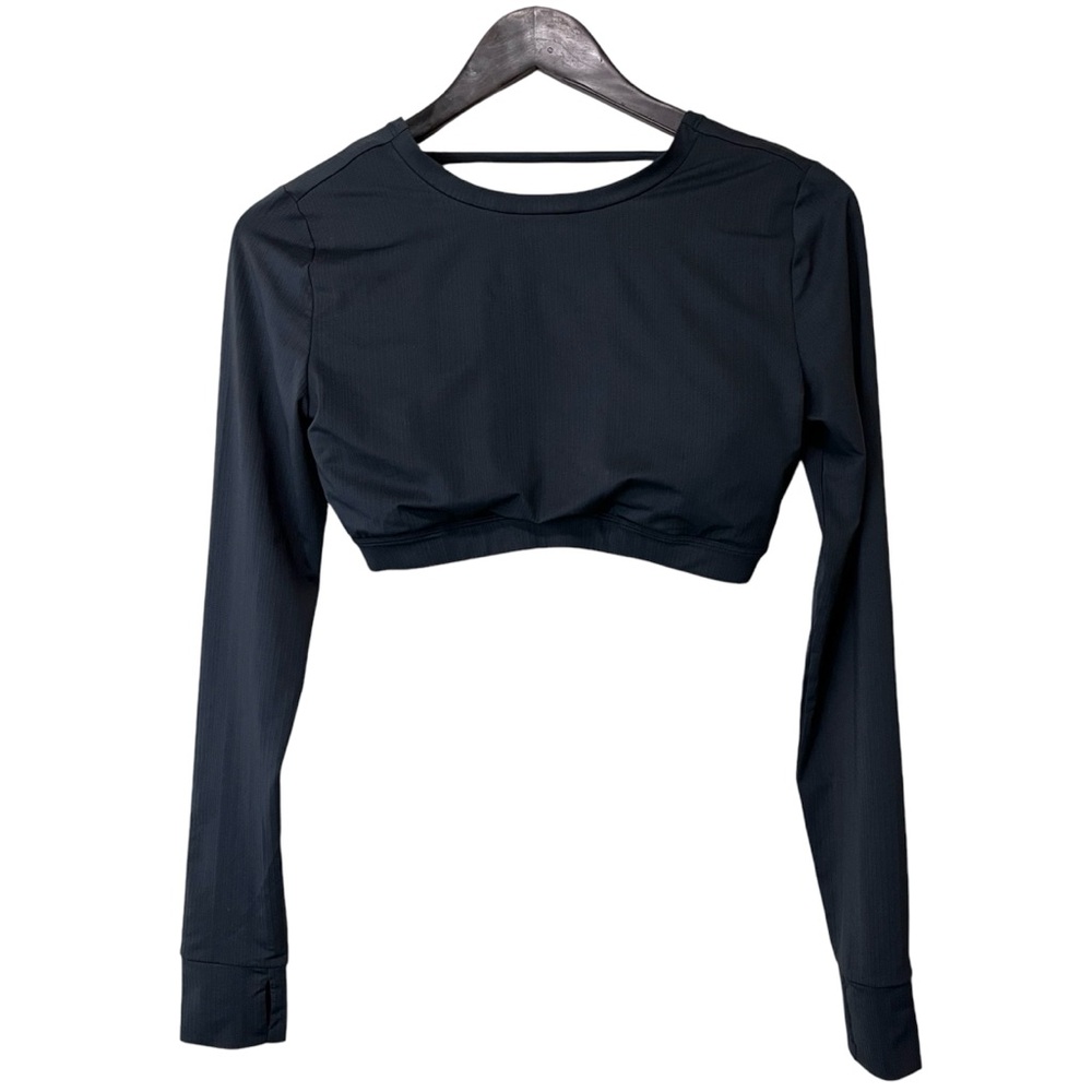 Zella Athletic Long Sleeve Crop Top Built-In Bra - Size S